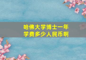 哈佛大学博士一年学费多少人民币啊