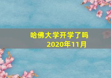 哈佛大学开学了吗2020年11月