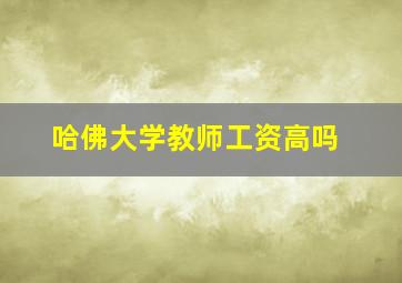 哈佛大学教师工资高吗