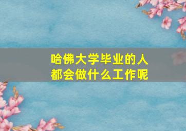 哈佛大学毕业的人都会做什么工作呢