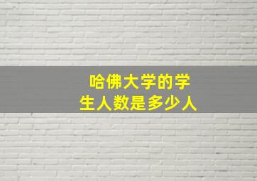 哈佛大学的学生人数是多少人