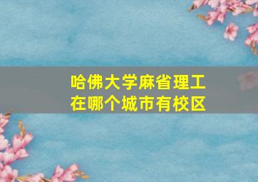 哈佛大学麻省理工在哪个城市有校区