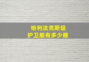 哈利法克斯级护卫舰有多少艘