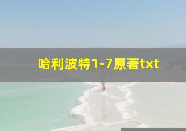 哈利波特1-7原著txt