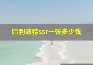 哈利波特ssr一张多少钱