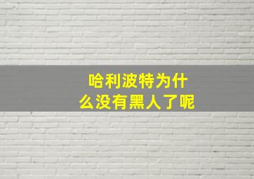 哈利波特为什么没有黑人了呢