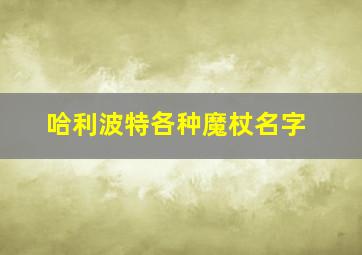 哈利波特各种魔杖名字