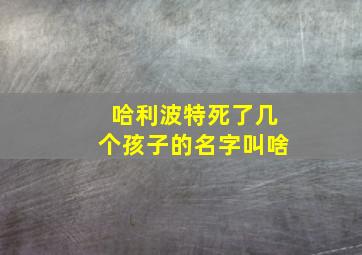 哈利波特死了几个孩子的名字叫啥