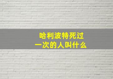 哈利波特死过一次的人叫什么