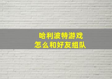 哈利波特游戏怎么和好友组队