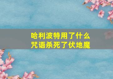 哈利波特用了什么咒语杀死了伏地魔