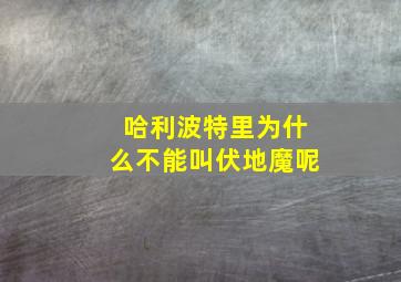 哈利波特里为什么不能叫伏地魔呢