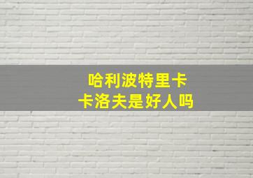 哈利波特里卡卡洛夫是好人吗