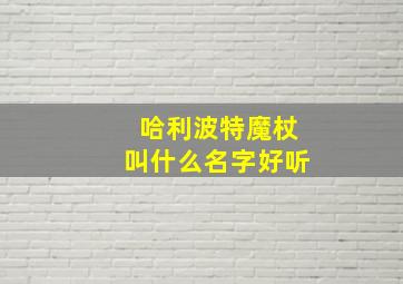 哈利波特魔杖叫什么名字好听