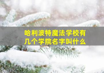 哈利波特魔法学校有几个学院名字叫什么