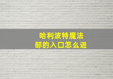 哈利波特魔法部的入口怎么进