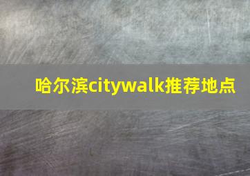 哈尔滨citywalk推荐地点