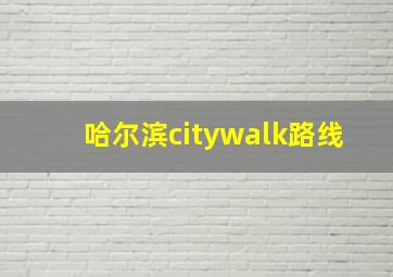 哈尔滨citywalk路线