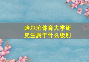 哈尔滨体育大学研究生属于什么级别