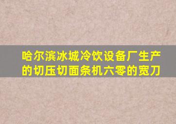 哈尔滨冰城冷饮设备厂生产的切压切面条机六零的宽刀