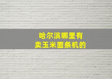 哈尔滨哪里有卖玉米面条机的