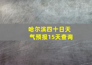 哈尔滨四十日天气预报15天查询