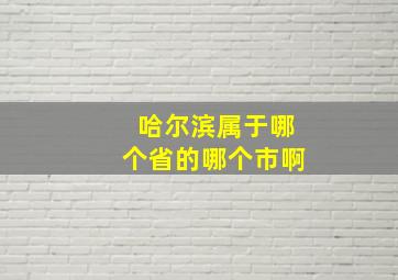 哈尔滨属于哪个省的哪个市啊