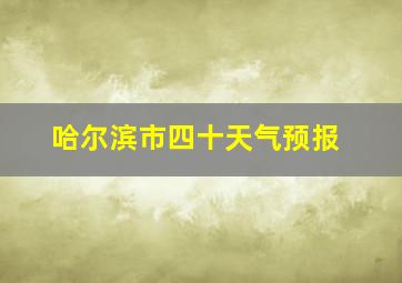 哈尔滨市四十天气预报