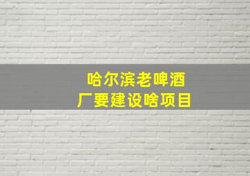 哈尔滨老啤酒厂要建设啥项目