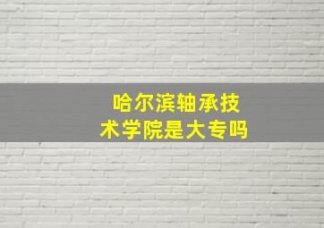 哈尔滨轴承技术学院是大专吗