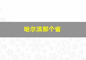 哈尔滨那个省