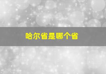 哈尔省是哪个省