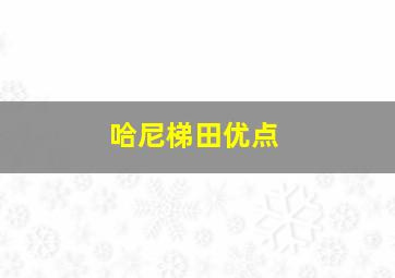 哈尼梯田优点