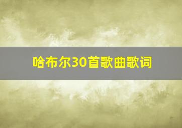 哈布尔30首歌曲歌词