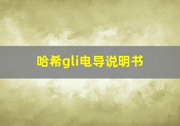 哈希gli电导说明书