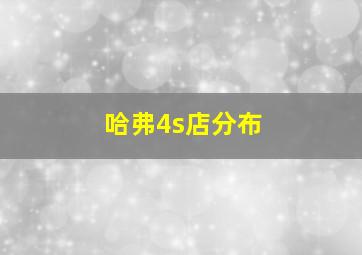 哈弗4s店分布