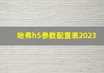 哈弗h5参数配置表2023