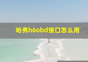 哈弗h6obd接口怎么用