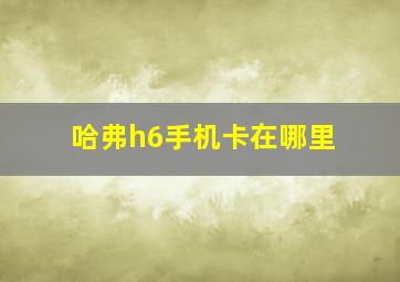 哈弗h6手机卡在哪里