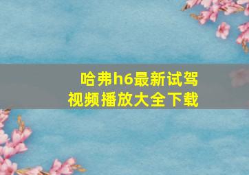 哈弗h6最新试驾视频播放大全下载