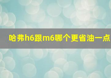 哈弗h6跟m6哪个更省油一点