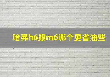 哈弗h6跟m6哪个更省油些