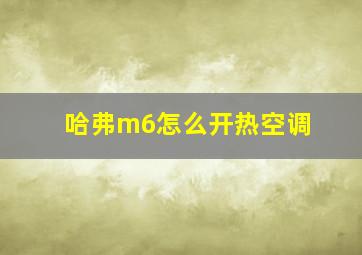 哈弗m6怎么开热空调