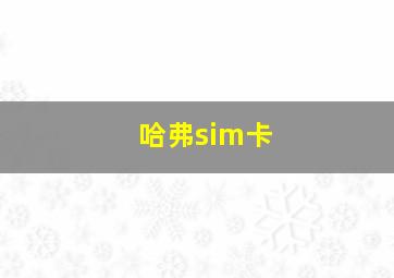 哈弗sim卡