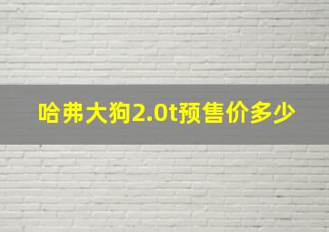 哈弗大狗2.0t预售价多少