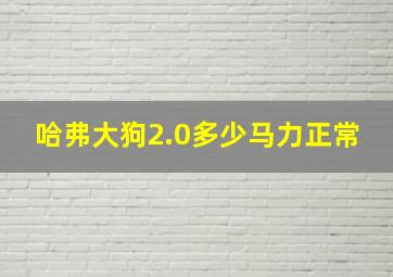 哈弗大狗2.0多少马力正常