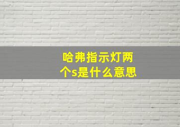 哈弗指示灯两个s是什么意思