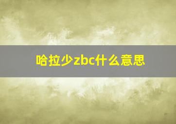 哈拉少zbc什么意思