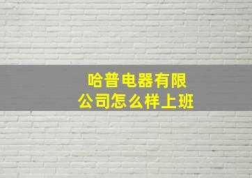 哈普电器有限公司怎么样上班