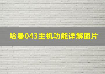 哈曼043主机功能详解图片